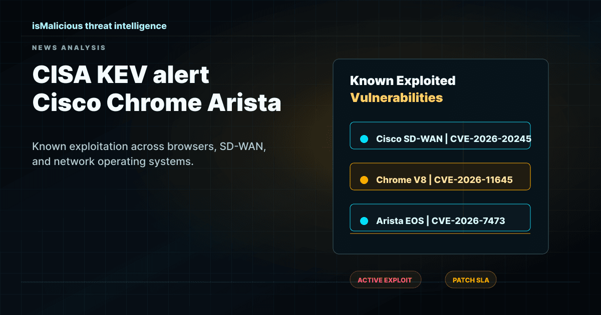 CISA KEV Adds Cisco, Chrome, And Arista Flaws: How To Prioritize Active Exploitation