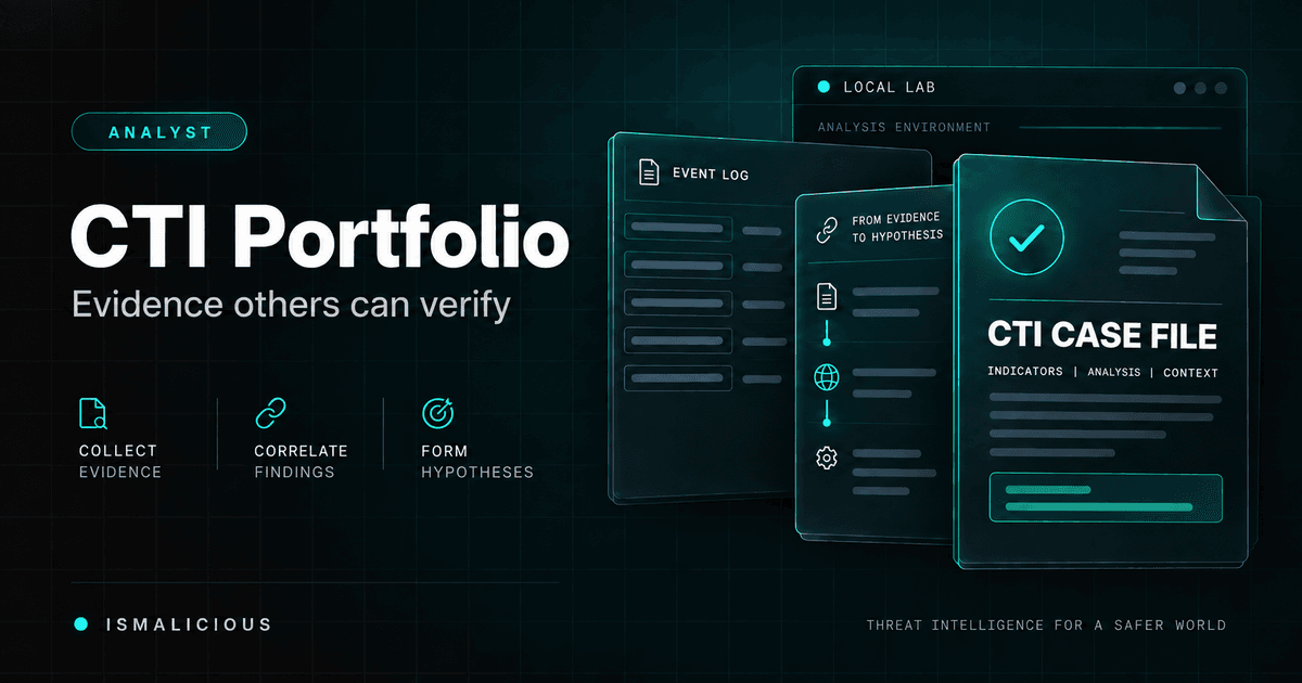 Cover Image for CTI Analyst Portfolio: Build a Safe, Reproducible Lab