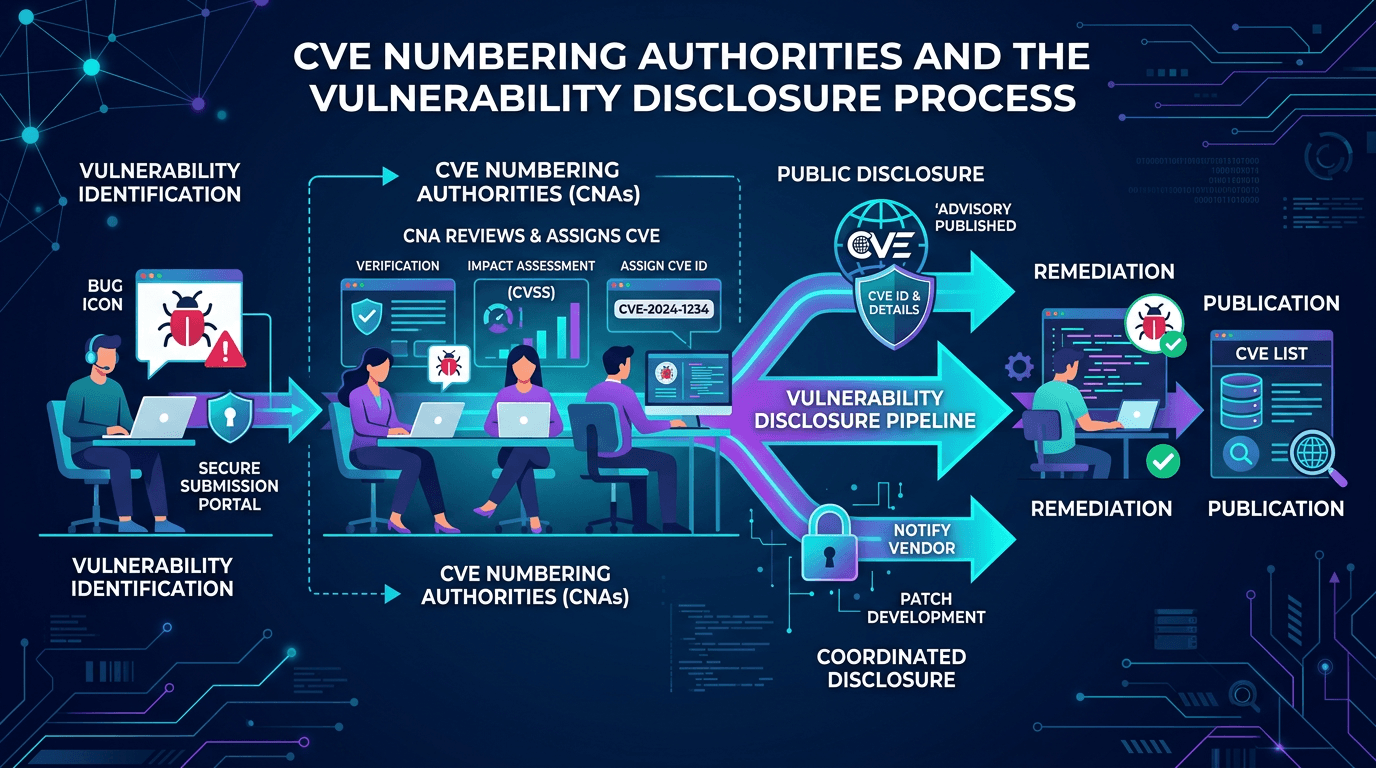 Cover Image for CVE Numbering Authorities and the Vulnerability Disclosure Process: A 2026 Practitioner Guide