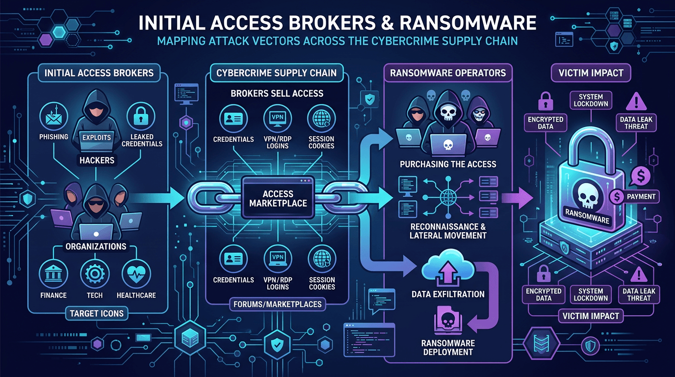 Cover Image for Initial Access Brokers and Ransomware: Mapping Attack Vectors Across the Cybercrime Supply Chain