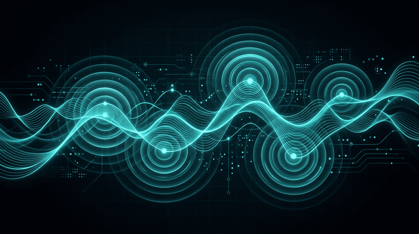 Abstract visualization suggesting live streams and continuous monitoring
