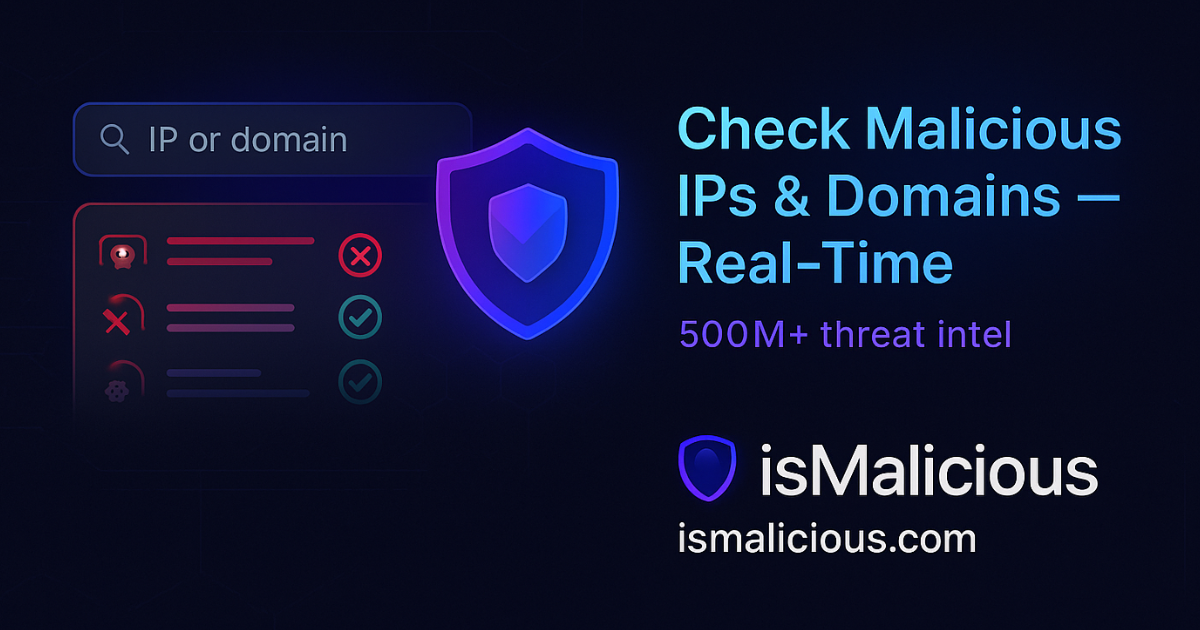 Check if an IP address or domain is malicious - IsMalicious ...